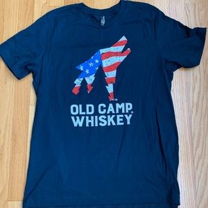 Old camp navy blue t shirt sizes large or  XL.